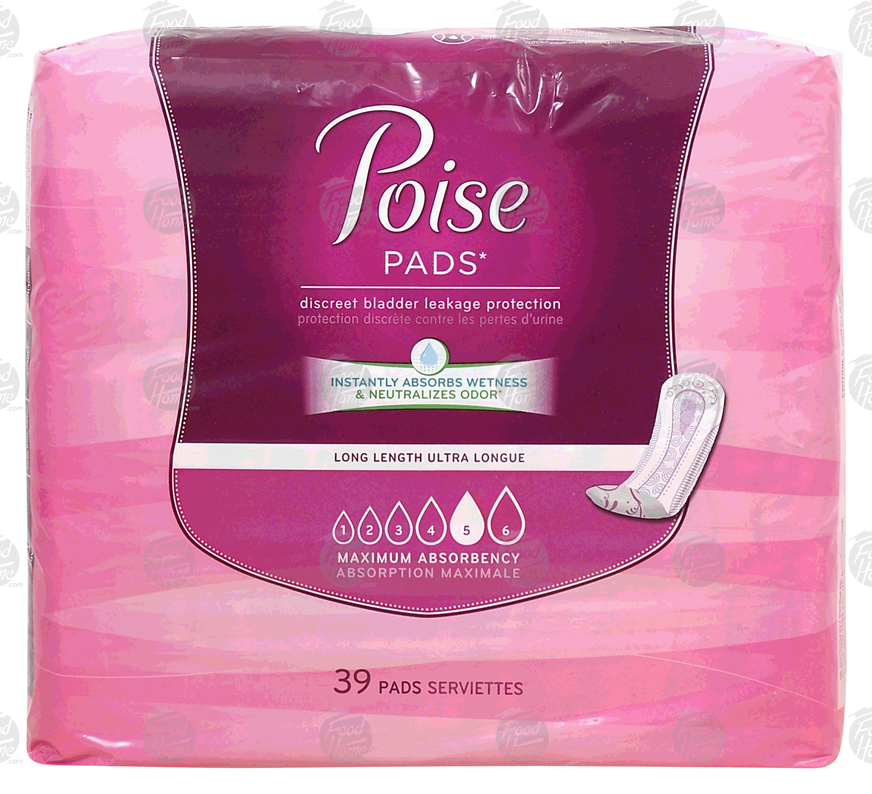 Poise Pads discreet bladder leakage protection, maximum absorbency, long length Full-Size Picture